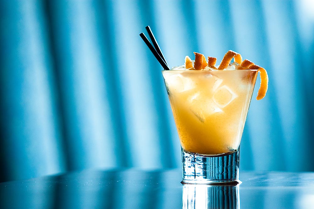 The summery tasting Gray Sky cocktail at Venik Lounge. (Photographer: Andy Rogers)