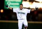 Mariner's second baseman Jose Lopez celebrates a game winning hit against the Boston Red Sox. (Photographer: Scott Eklund)