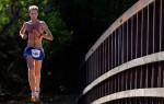 Carl Legleiter heads towards a win in the American Discovery Trail Marathon in Colorado Springs. (Photographer: Andy Rogers)