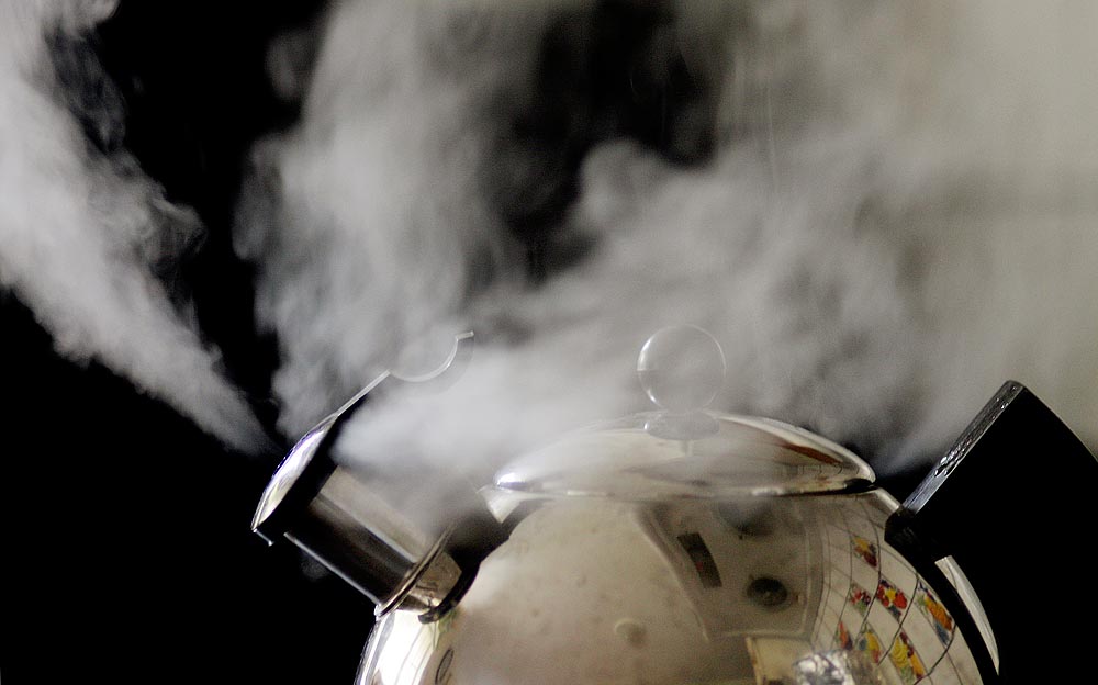 Steaming tea kettles (Photographer: Dan DeLong)